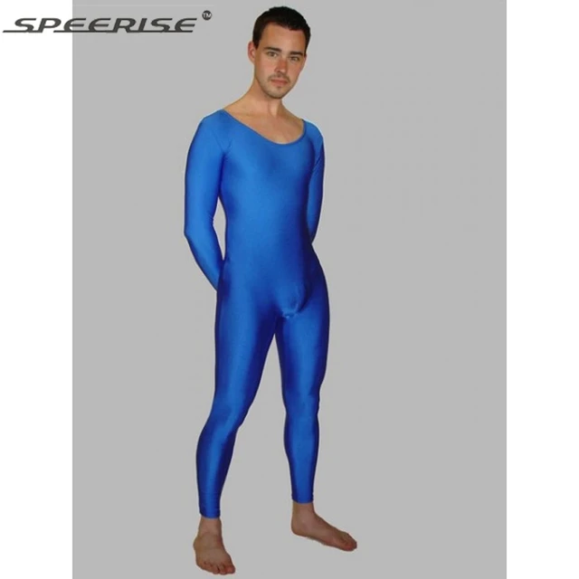 Mens spandex unitard bodysuit Long Sleeve Unitard Men Nylon Lycra
