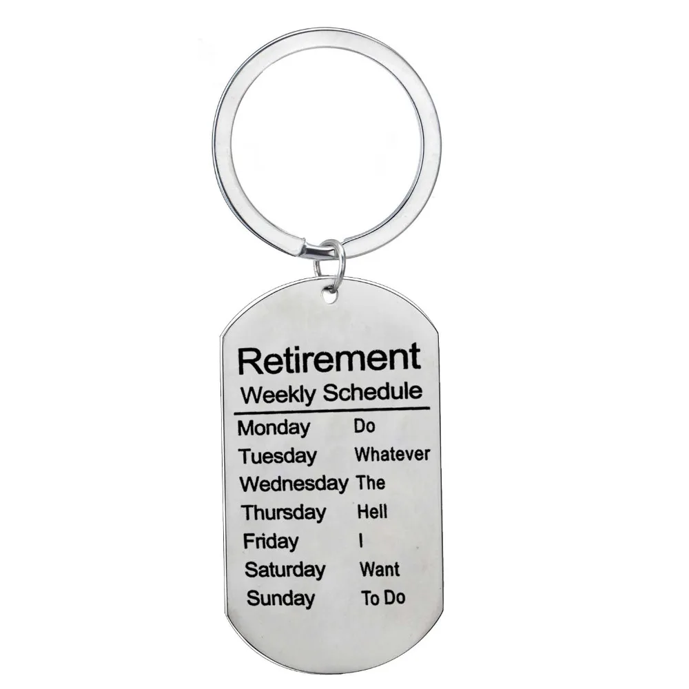 

Retirement Weekly Schedule Keychain Key Ring Fob Congratulation Stainless Steel Gift For Nurse Doctor Teachers Grandma Grandpa