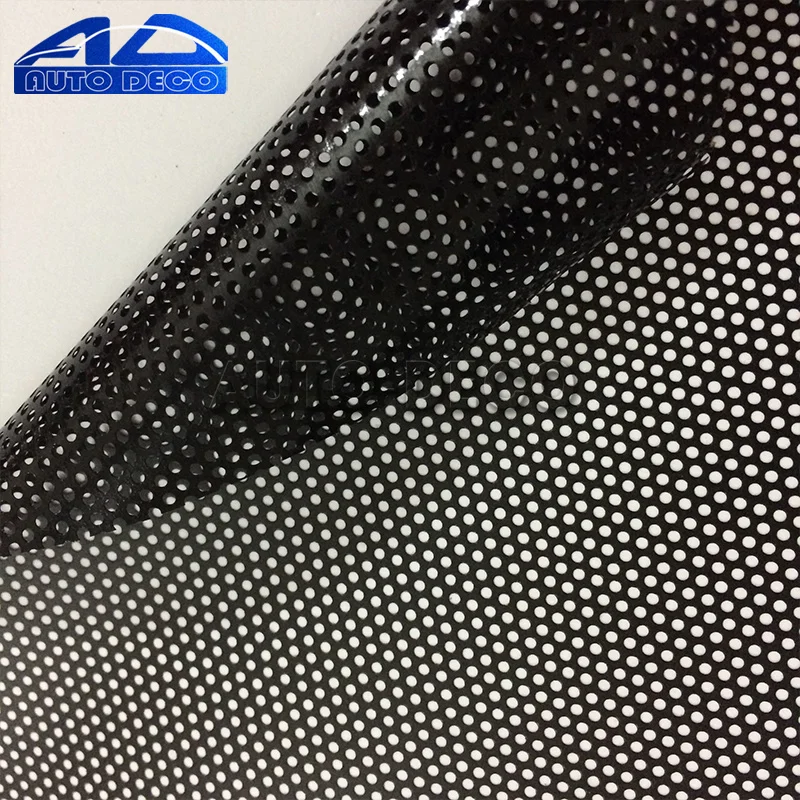  50*107cm/200cm Mesh Film One Way Vision Perforated Black Fly Eye Window Car Rear Light Headlight Le