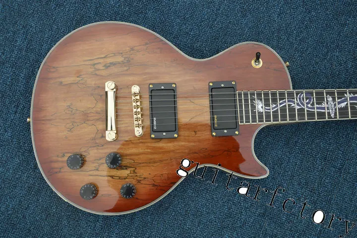 

Electric guitar Hot Sale Les LP Map panel transparent brown Paul Custom Electric Guitar 6 Strings Guitars