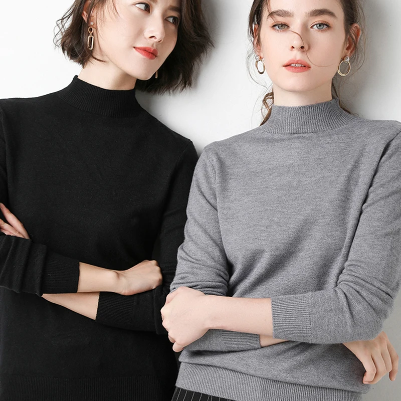 

2019 Autumn and Winter Women Sweater and Pullovers Turtleneck Knitted Sweater Cashmere Sweater Winter Womens Sweaters Fashion