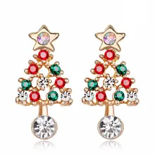 Дропшиппинг 1 пара стильные серьги-гвоздики в рождественской тематике ювелирные изделия Рождественская елка Санта Снеговик серьги с оленями