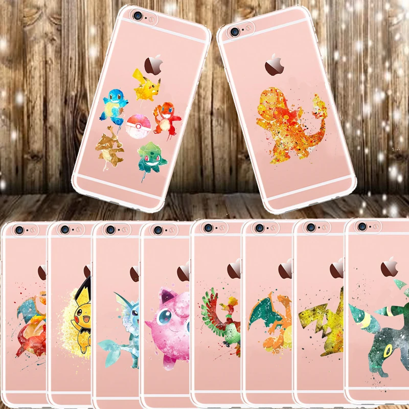 

Cute Cartoon Pokemons Pattern Soft TPU Case For iPhoneX Case For iPhone 8 8Plus 6SPlus 5S SE Phone Cases Back Cover Coque Fundas