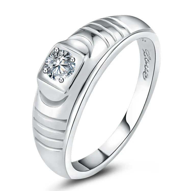 2018 Original Solid 925 Silver Men Ring High Polished Engagement AAA Wedding Jewelry R11 | Украшения и аксессуары
