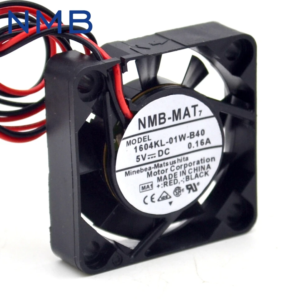 New 1604KL 01W B40 4010 4cm 5V 0.16A two wire dual ball bearing fan for