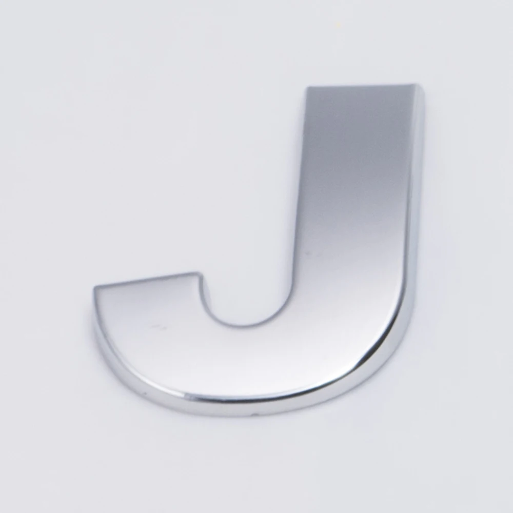 Alphabet Logo Car Sticker Silver Color Car Funny Decal Stickers 3D