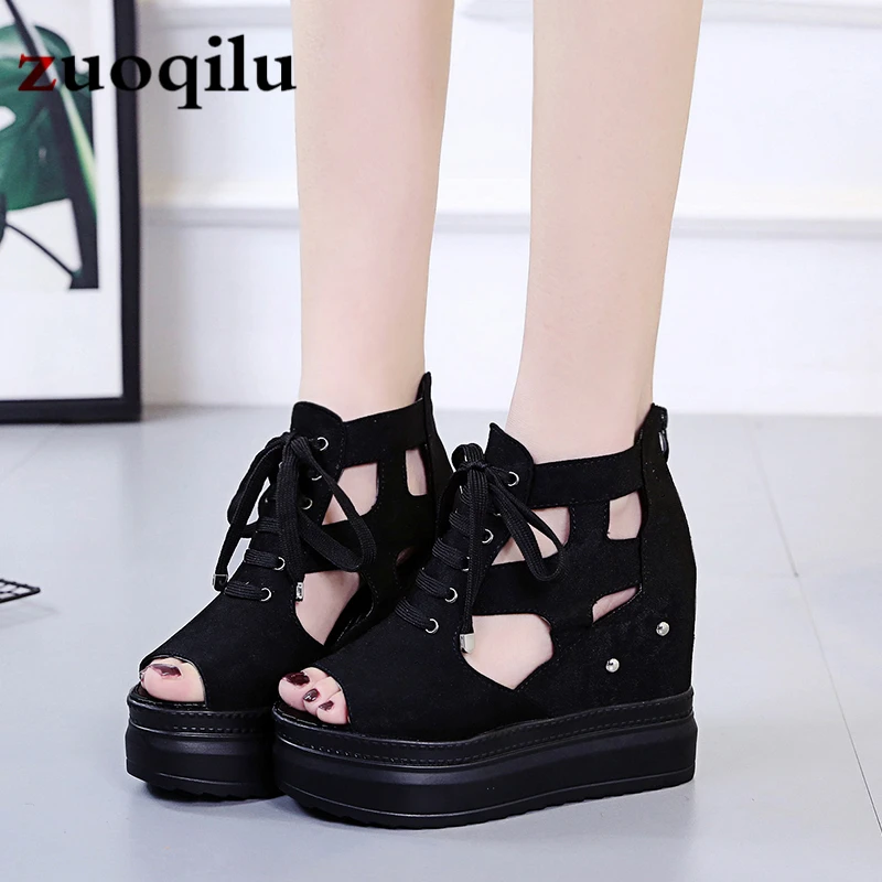 

Summer Sandals Shoes Woman 2019 Zapatos De Mujer Casual Women's Rubber Sole Studded Wedge Buckle Ankle Strap Open Toe Sandals