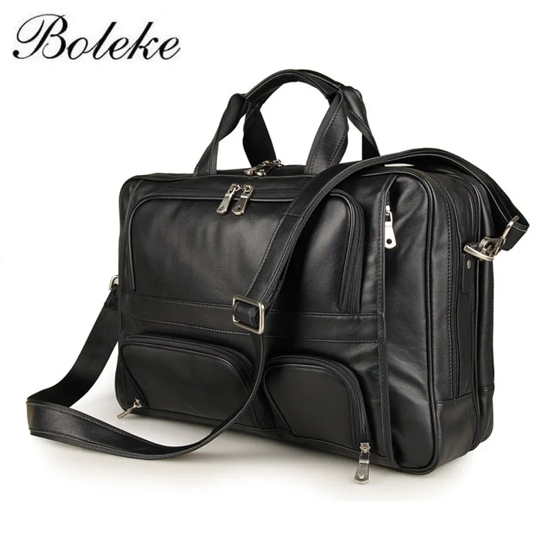 

Cowhide Genuine Leather Men's Briefcase Laptop Bag Business Bag Genuine Leather Briefcase Men Shoulder Bag Crossbody bag 7289