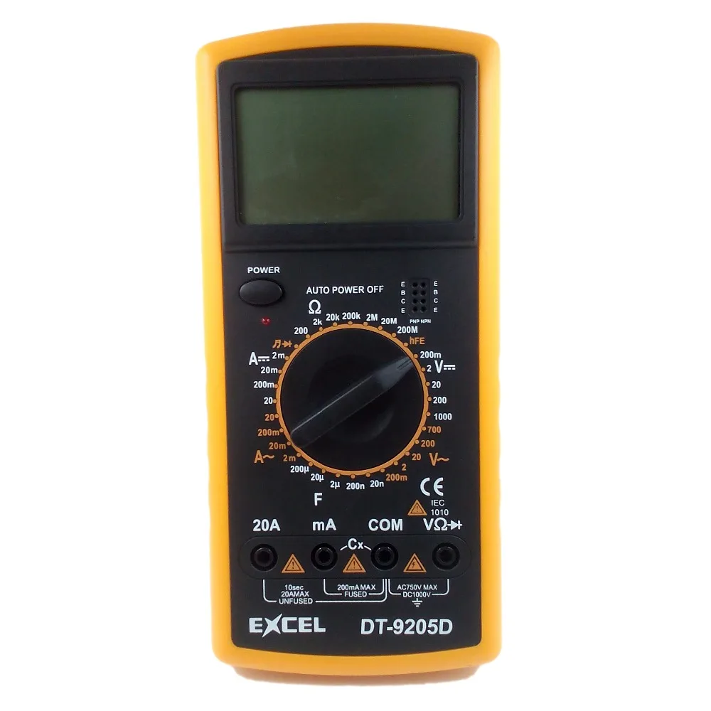 Цифровой двухмерный тестер усиления EXCEL DT9205D емкости сопротивления Измеритель