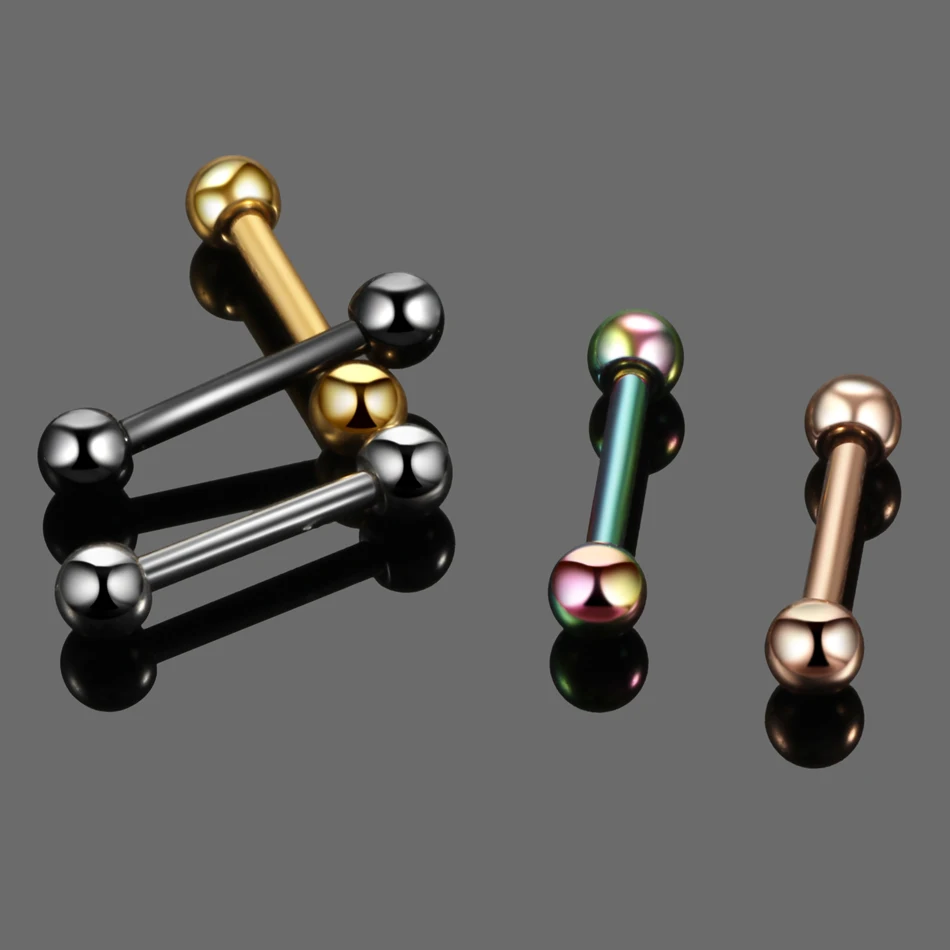 Piercing Jewelry Body Piercing Earrings Ear Piercing Jewelry Ear Studs Metal Jewelry Body Piercing Jewelry Body Jewelry 1PC G23 Titanium Fashion Round Ball Barbell Ear Stud Earrings Tragus Conch Helix Orelha Cartilage Piercing Jewelry 16G