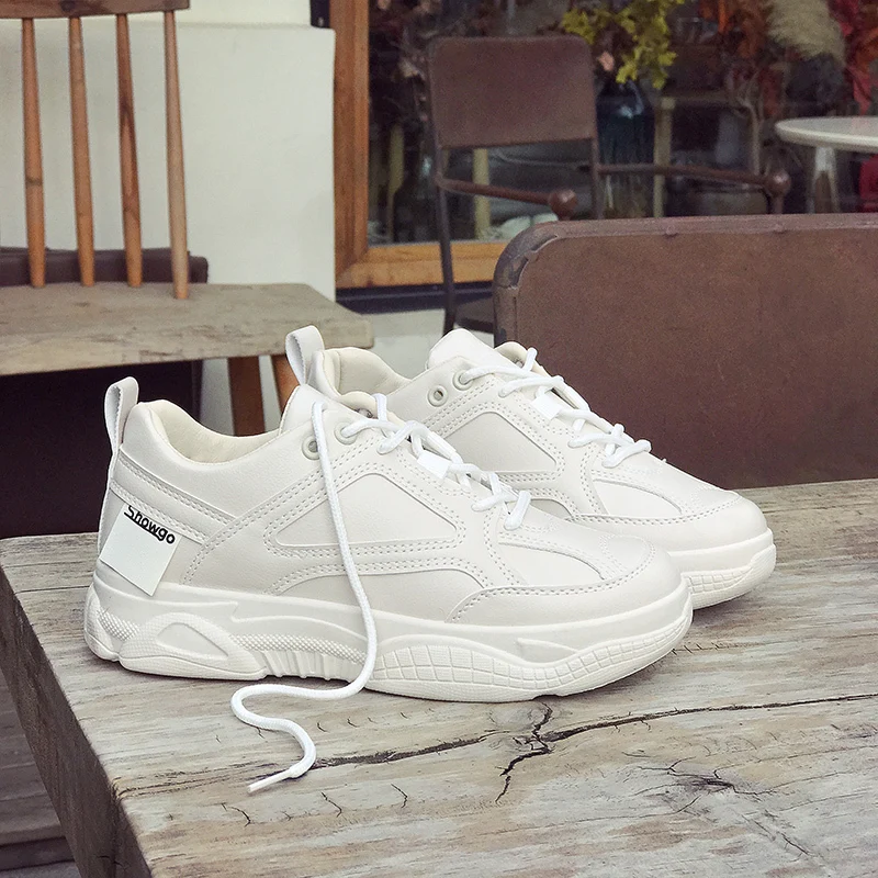 

Moxxy 2019 Spring New Platform Sneakers Ladies Causal Shoes Woman Leather Platform Shoes Women Sneakers Chaussure Femme