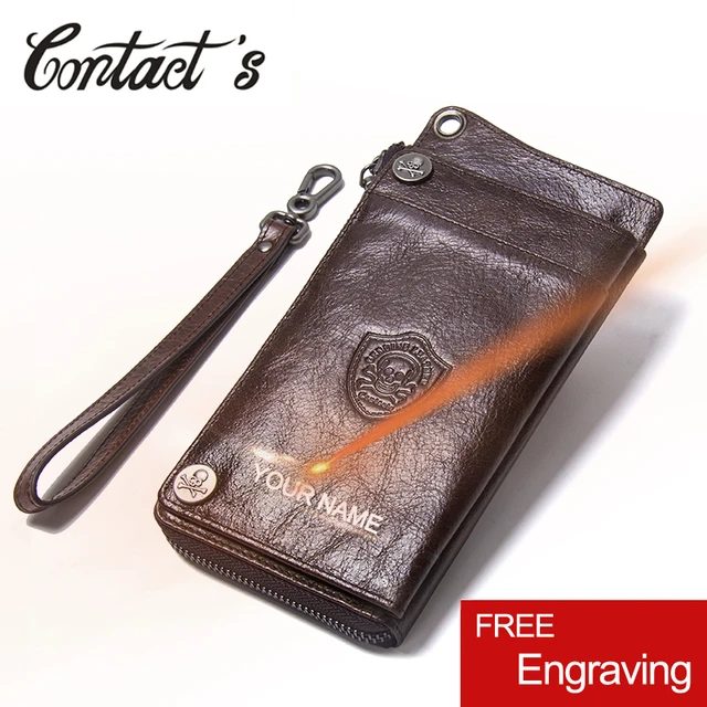 Genuine Leather Men Clutch Wallet Brand Male Card Holder Long Zipper Around  Travel Purse With Passport Holder 6.5 Phone Case - AliExpress