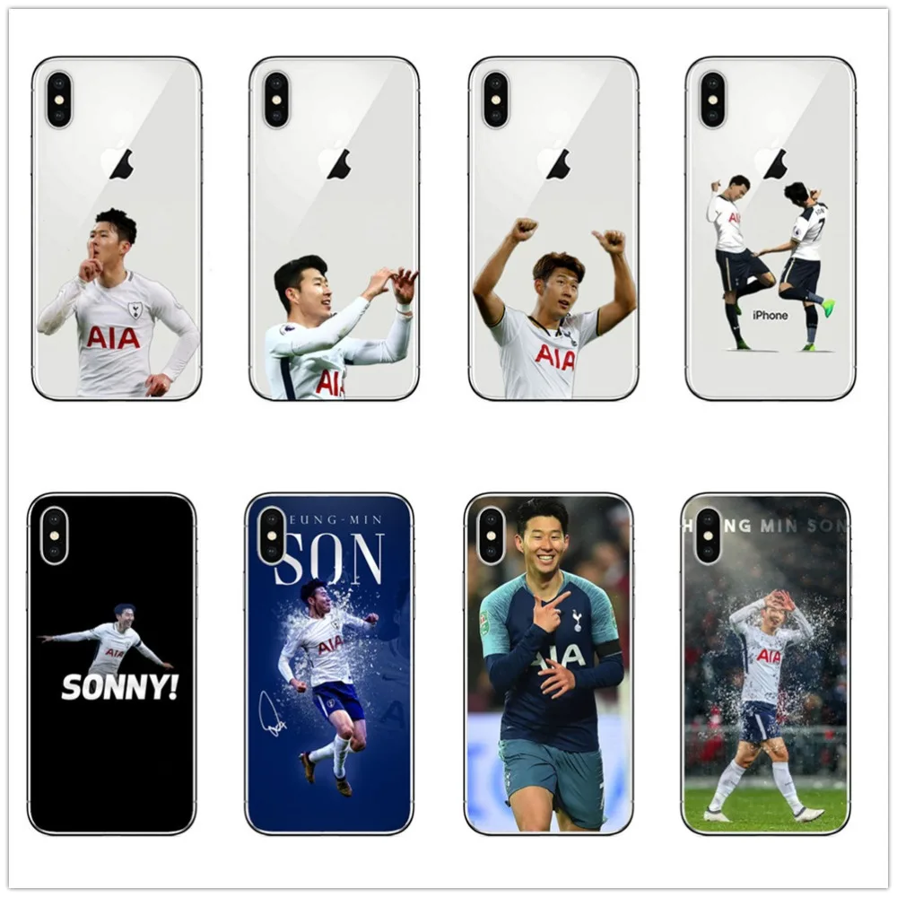 

luxury Silicone phone case for iphone xs case soft Kpop football star Son Heung-min for iphone 8 7 6 6S 5 5S SE XR X XS MAX case