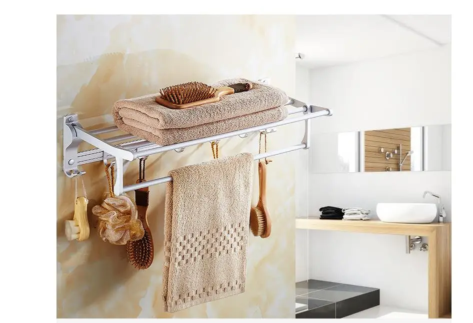 Складные вешалки для полотенец для ванной вешалка для полотенец 6063 Алюминиевый сплав полотенце скалы
