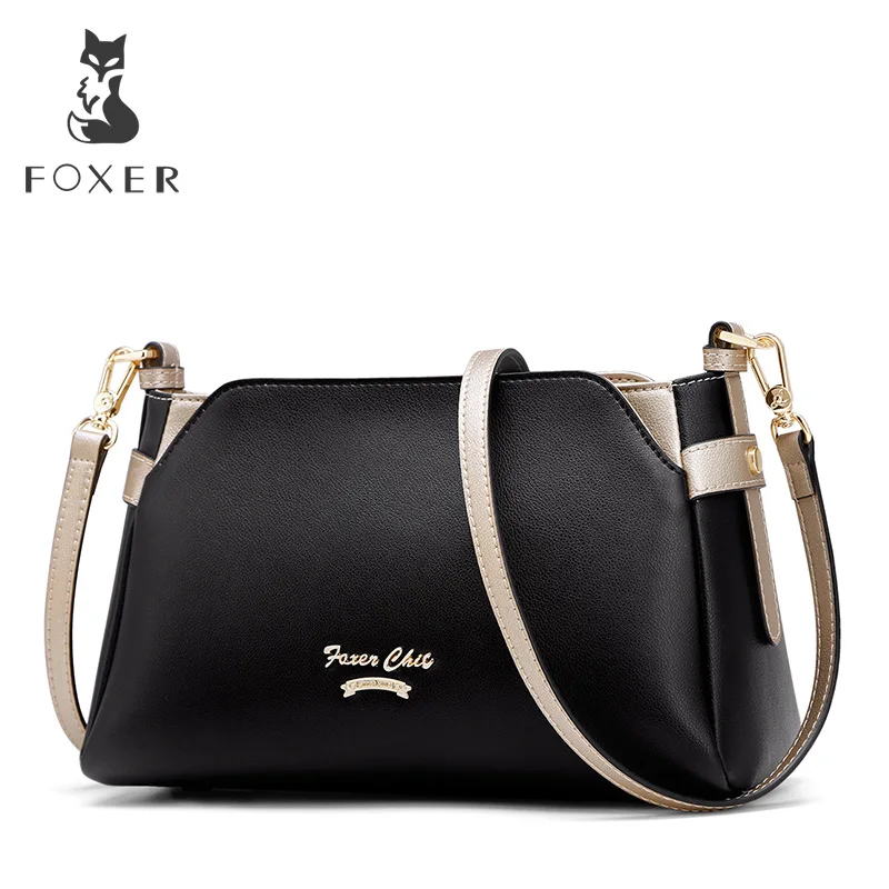 

FOXER Brand 2019 New Design Women Chic Messenger Bag Quality Leather Ladies' Flap Bag Office Female Fashion Shoulder Bags