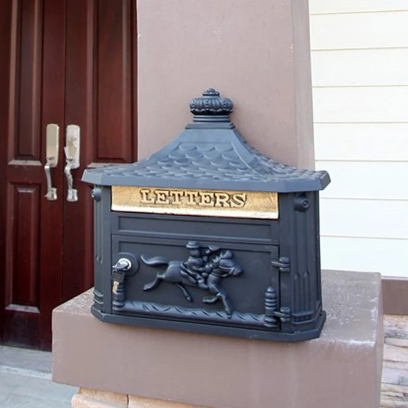 Антикварный настенный литой алюминиевый почтовый ящик в викторианском стиле почтовый ящик