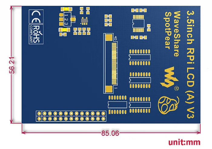 3.5inch-RPi-LCD-A-dimension