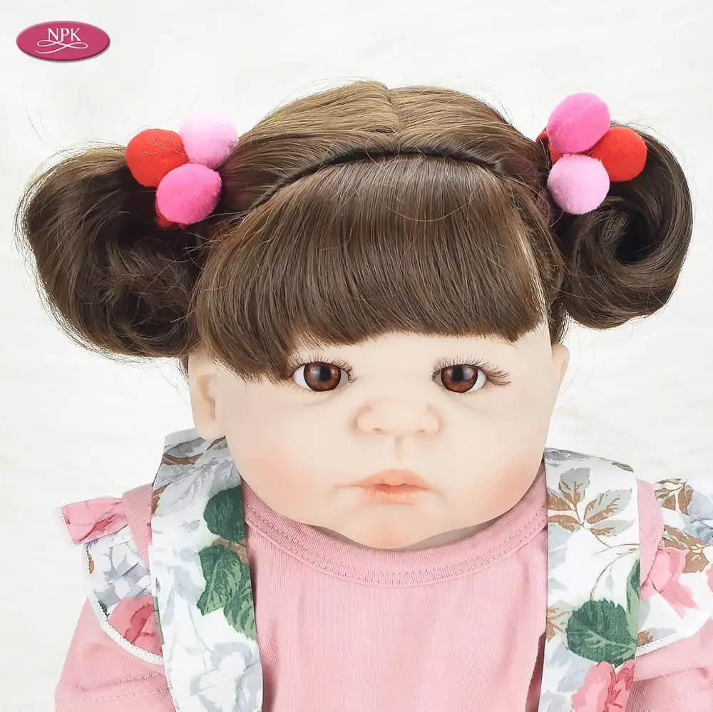 NPK настоящее полное Силиконовое боди Reborn Girl Baby Alive Doll Bathe Toys 55 см виниловый