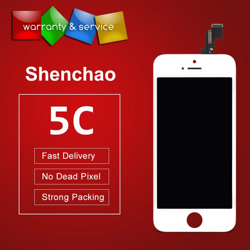 100% для shenchao качественный дисплей iphone 5C ЖК в сборе экран дигитайзер Замена с