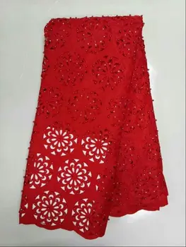 

Exclusive High Quality Hand cut lace fabric Swiss sewing tulle fabric with Color Beads Lace appliques with Stones ZY010056