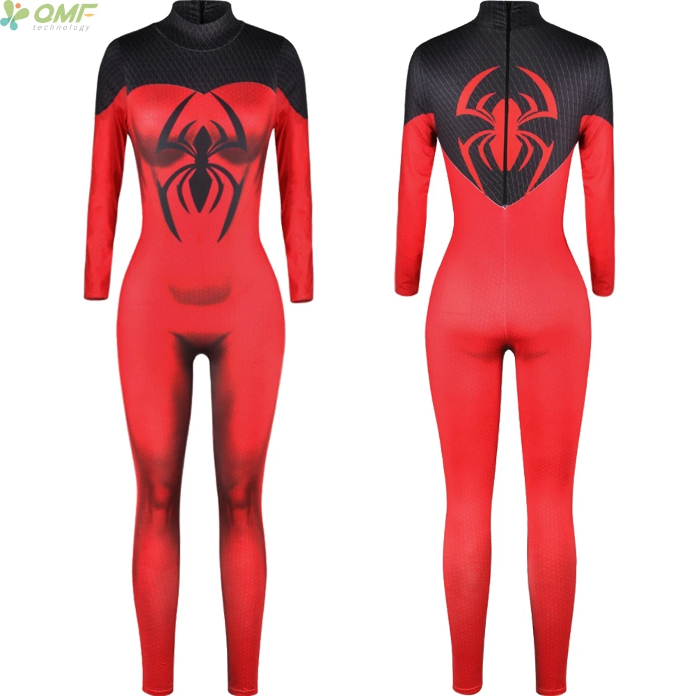 Cosplay Spider Man Halloween Jumpsuits Back Zipper Long Sleeve Rompers