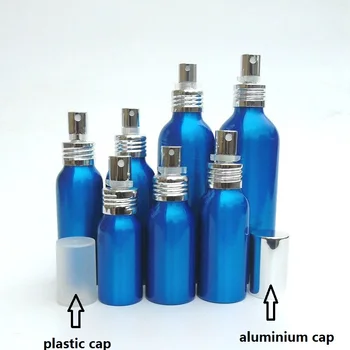 

10pcs 30-500ml blue Aluminum empty spray bottle plastic cap Fine Mist Refill cosmetic spray jar Sample subpackage travel