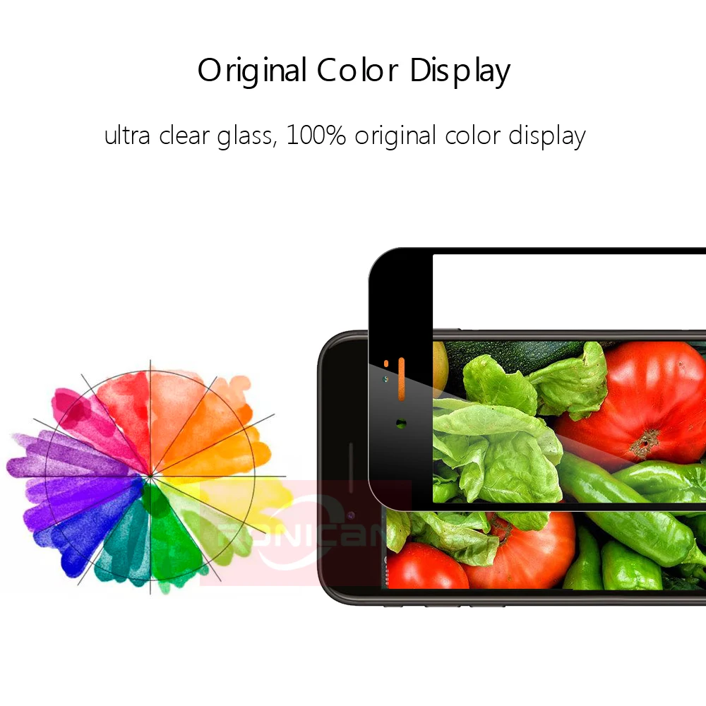  Für iPhone 8 Plus 9 H 02mm 2.5D Bunte Volle Abdeckung Gehärtetem Glas RONICAN Explosion-Proof Scree