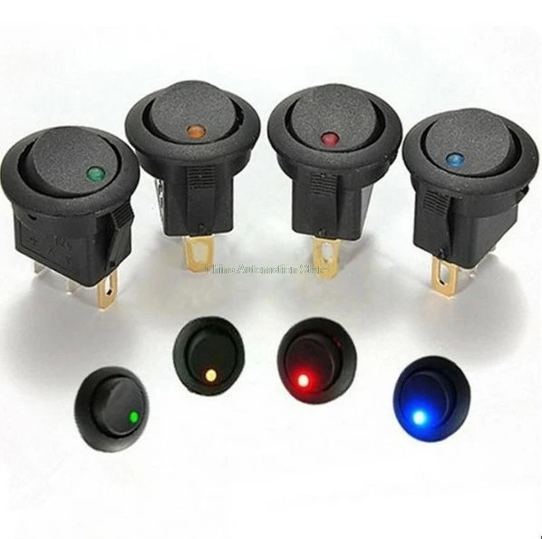 

NEW HOT 4Pcs Car 12V 3 Pin Round Rocker Dot Boat LED Light Toggle Switch SPST ON/OFF Sales