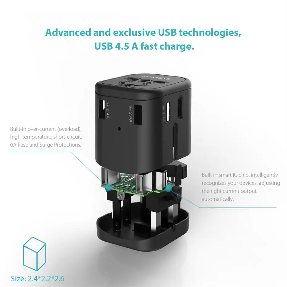 Romoss AC23 Travel Adapter International Universal Power Adapter 8