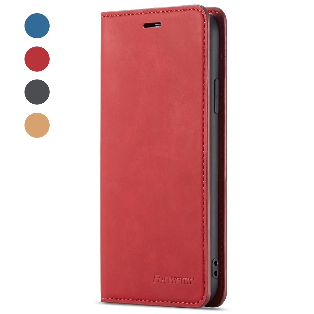 L-FADNUT Ретро мягкий кожаный чехол-бумажник с подставкой для HUAWEI mate 20 Lite Pro P Smart P20 30 Lite Nova4e Pro деловая крышка - Цвет: Red