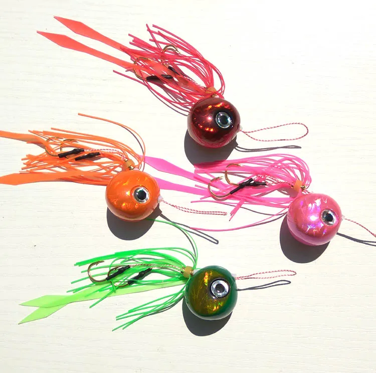 4pcs Japan 150g/120g/100g/80g/60g Pesca Slider Snapper Sea bream Jig head with skirt lead jig