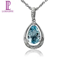 LP алмаз-ювелирные изделия драгоценный камень Твердые 18 К 750 белого золота подлинный 1.13ct подвеска(кулон) цвета морской волны для женщин Мартовский подарок на день рождения
