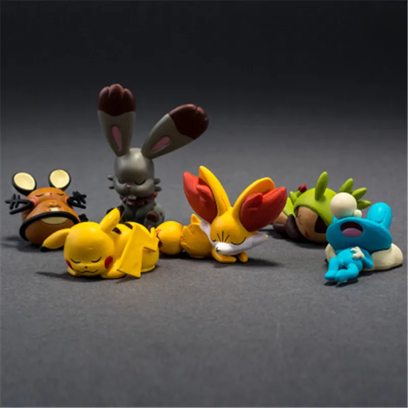 Серия Sleep skirtle Bulbasaur Torchic Pika 3-6 см аниме фигурка подвижная фигурка-модель игрушки, подарки для детей pokemones фигурные игрушки - Цвет: 01