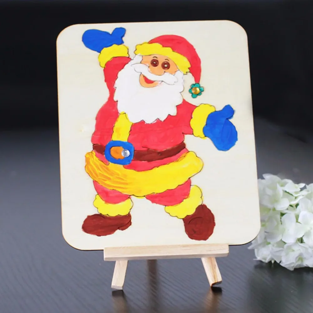 Christmas Gift Kids Wooden Art Easel Stand Santa Claus