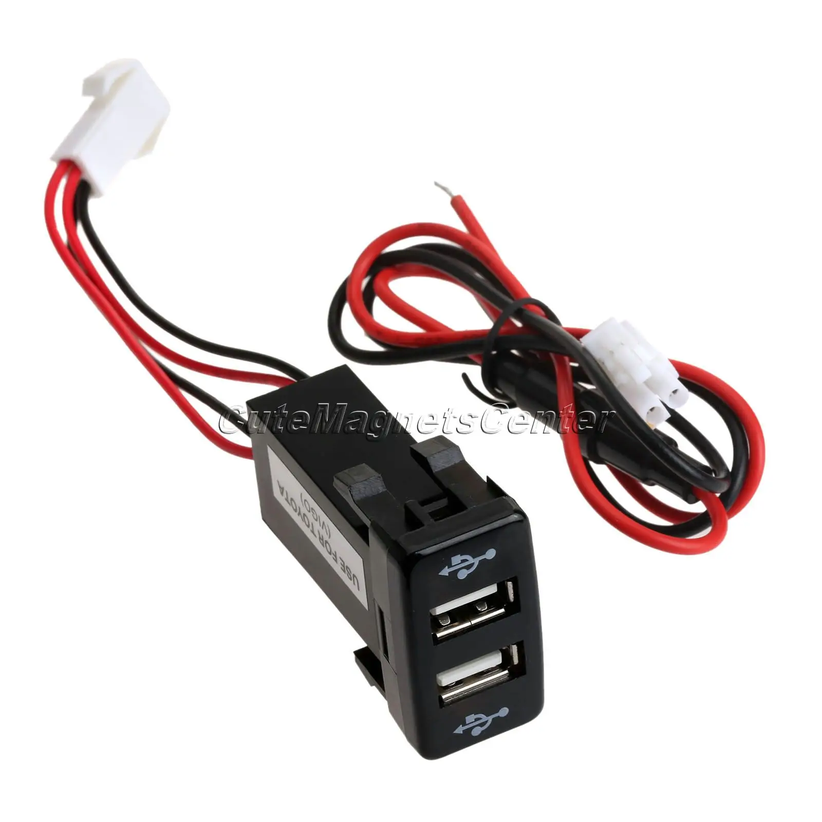 Car Auto Dual USB Port Charger Adapter PDA DVR Audio Input for Toyota