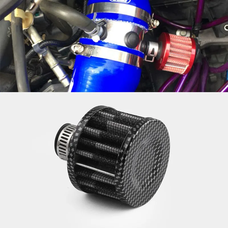 

Universal Interface Motorcycle Air Filters 12mm Sliver Car Cone Cold Air Intake Filter Turbo Vent Crankcase Breather AF006