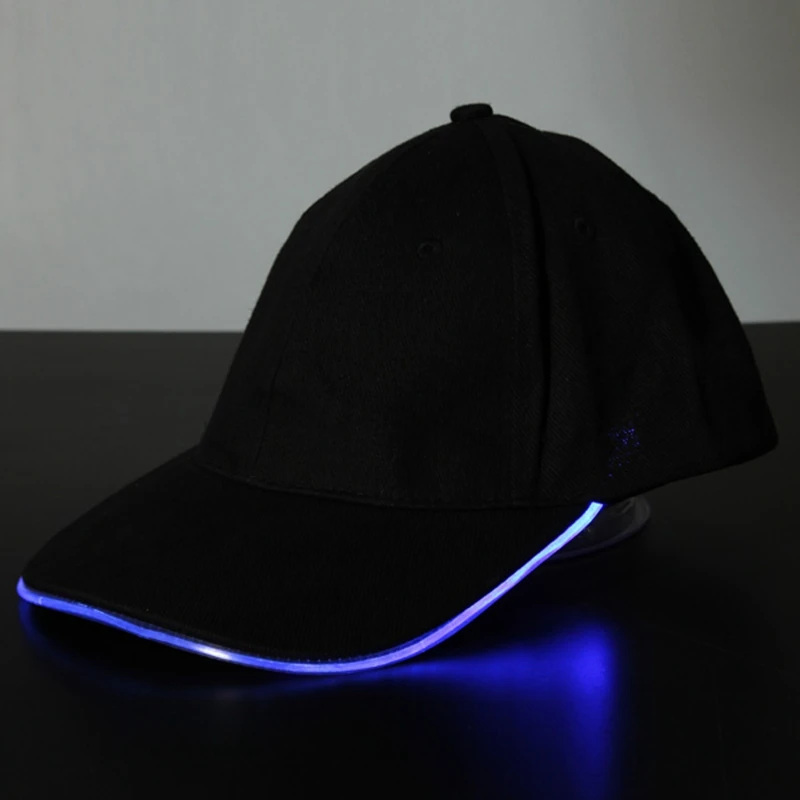 LED Light Flash Baseball Cap Fashion LED Lighted Glow Club Party Black