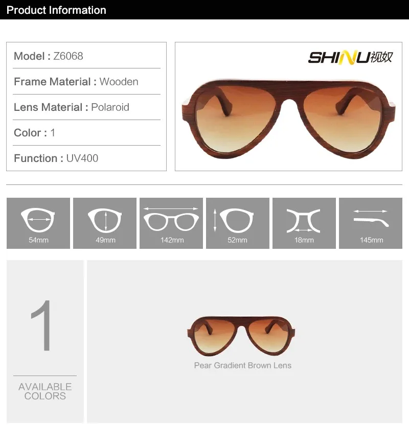 Высокое качество дерево груши солнцезащитные очки Винтаж плавно меняющийся коричневый солнцезащитные очки с поляризованными линзами для вождения, UV400 защитные очки Óculos De Sol 6068