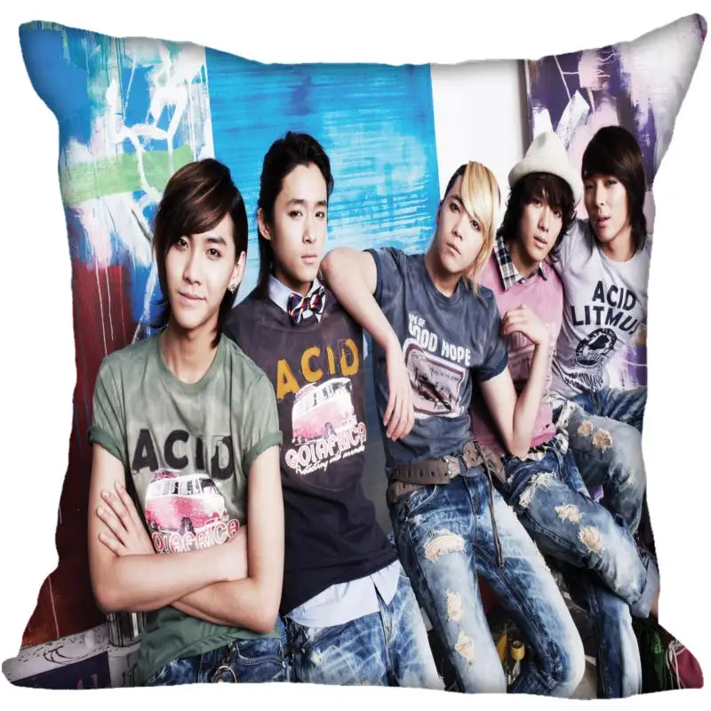 Корея Pop FTISLAND печать квадратные шелковые атласные наволочки 35x35 см 40x40 с одной