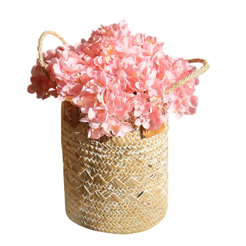 pink silk hydrangeas artificial flowers wedding flowers for bride hand silk Hydrangea fake flowers white home decoration (5)