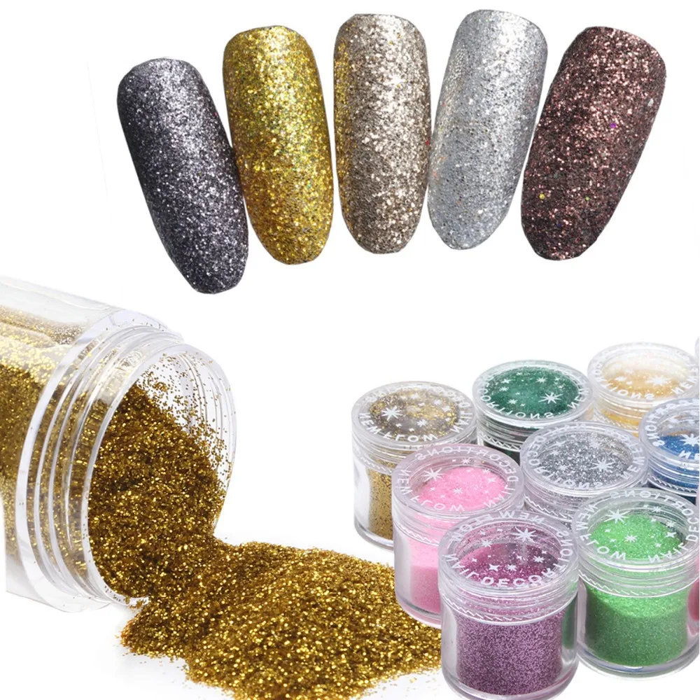 

24 Pcs/lot Unicorn Chrome Powder Nail Art Chrome Pigment Mermaid Powder Dust Fairy Dust Manicure Nail Glitter Decoration