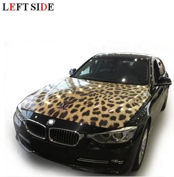 

LEFT SIDE Car Stickers HD Inkjet Magnificent Viny Leopard 150*120cm Engine Hood Car Covers Customize Size to Suit all Vehicles