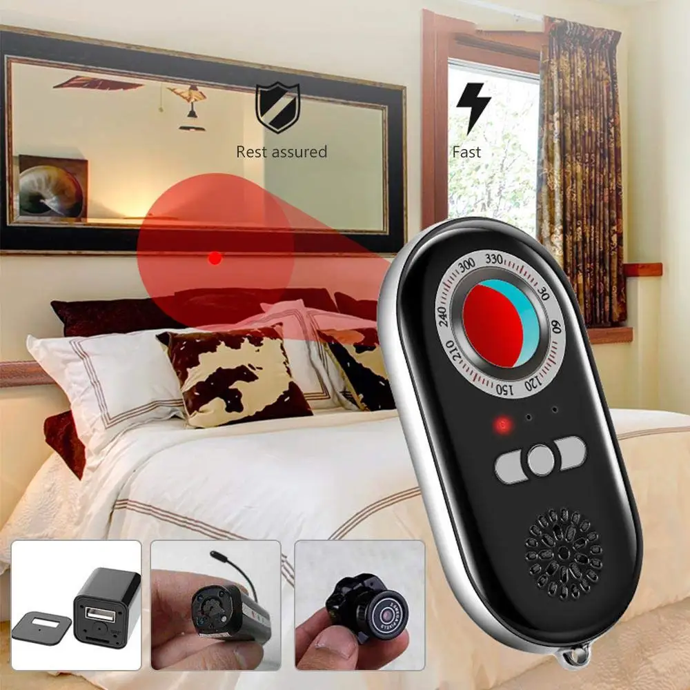 

Anti-spy Detector RF Bug Detector Wireless Signal Scanner Personal Security Alarm Motion Vibration Sensor with LED Flashlight