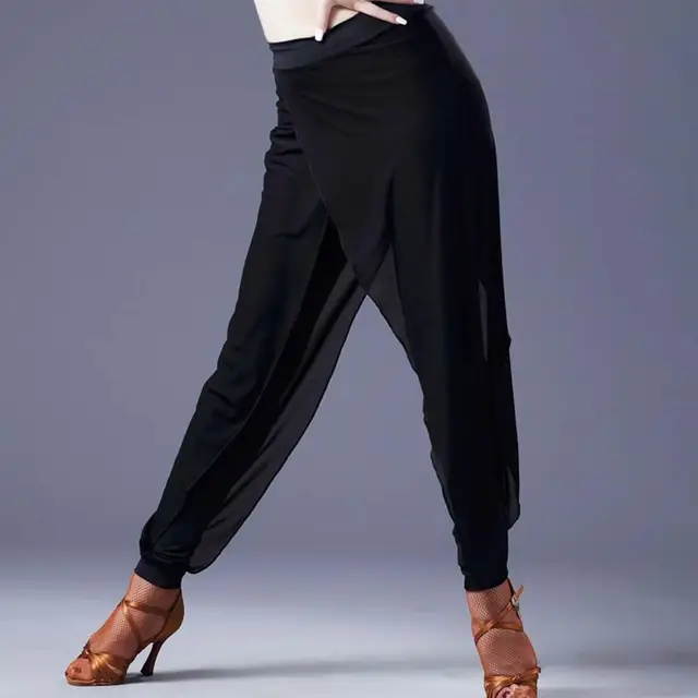 Lady Latin/Ballroom Dance Pants Women Ice Silk Pant Stage Ballroom