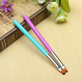 

WUF 1 PC New Arrival Promotion Nail Art Pen Painting Dotting Acrylic UV Gel Polish Nail Brush Liners Tool 10-11