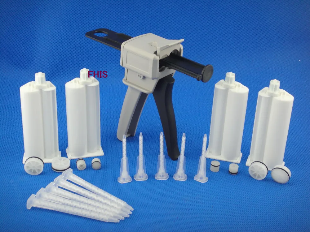 50ML4 1 manual AB glue gun & 4pcs 4 1 cones & Mixing tube Silicone