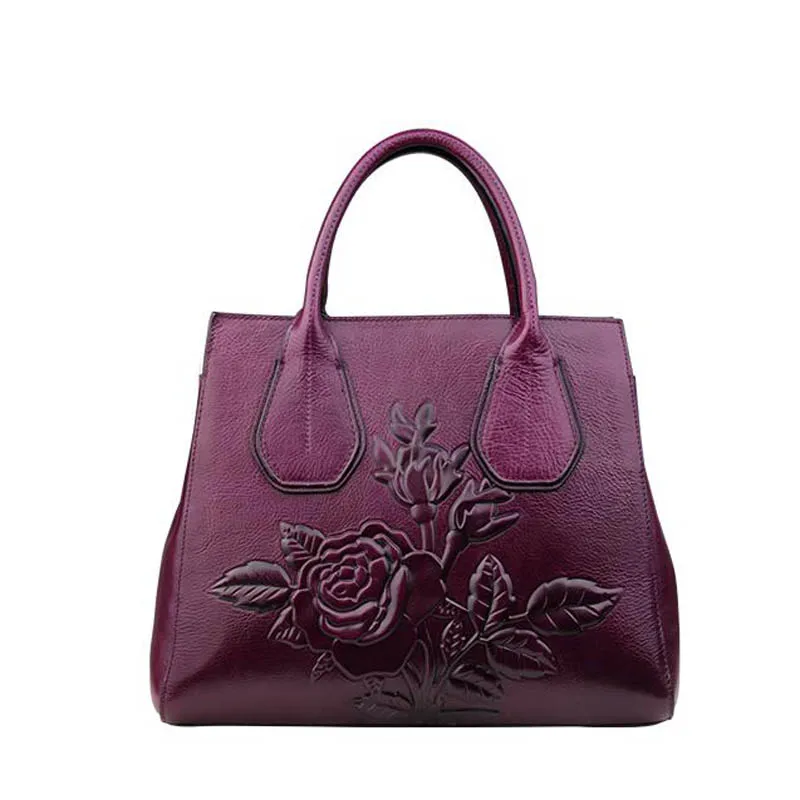 Stil red Mode Große Geprägte Ethnischen Neue Luofeihua Handtasche Marken kapazität 2019 Purple qwpYtWxP