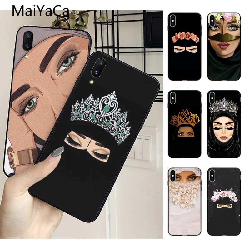 MaiYaCa мусульман, Gril/глаза арабский хиджаб задняя крышка ТПУ чехол для iPhone 5 5S SE 6s 6plus 7 8 плюс 8 X XS XR xsmax