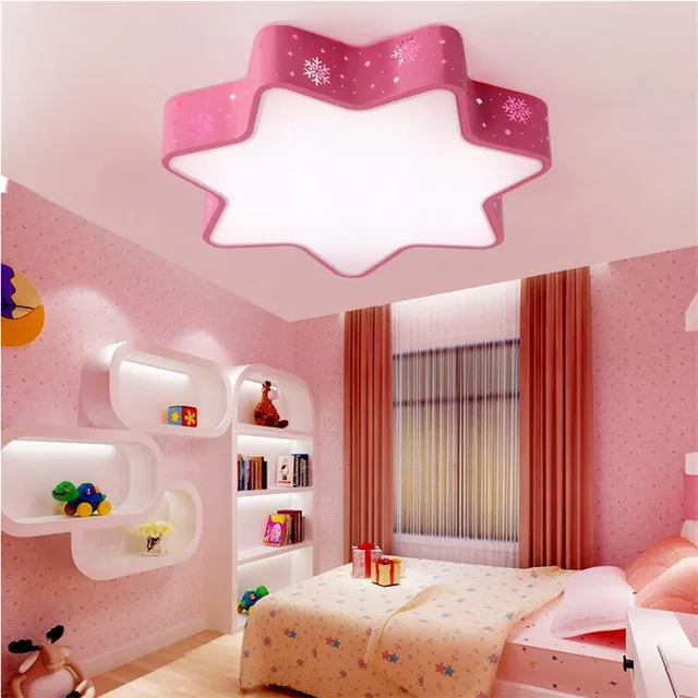 Scandinavian Modern Pink Hexagon Star Wintersweet Dandelion Indoor Scandinavian Modern Pink Hexagon Star Wintersweet Dandelion Indoor Led Ceiling Lamp Light Kids Living Room Bedroom Lighting