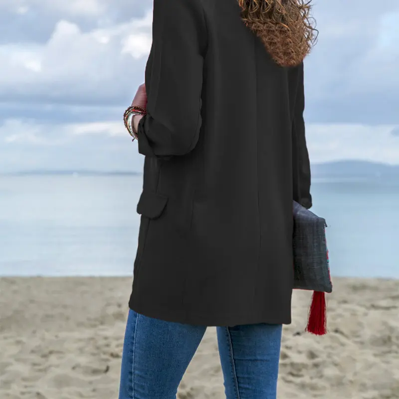 High quality blazer women's outerwear solid color long-sleeved fashion wild small suit